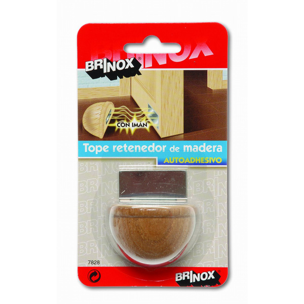 Mod. B7828-Y Tope Retenedor de Madera con Imán. Roble. 48 x 36 x 25 mm [Blister 1 unidad]