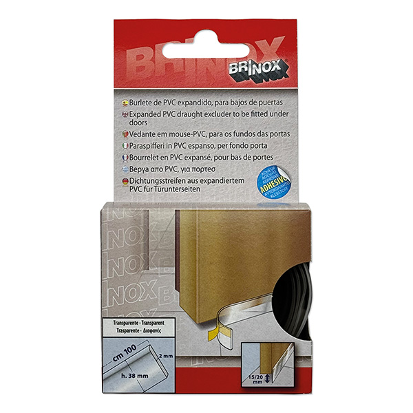 Mod. B8222-H Burlete PVC expandido. Transparente. 100 cm. 38 nmm [Caja-display 1 rollo]