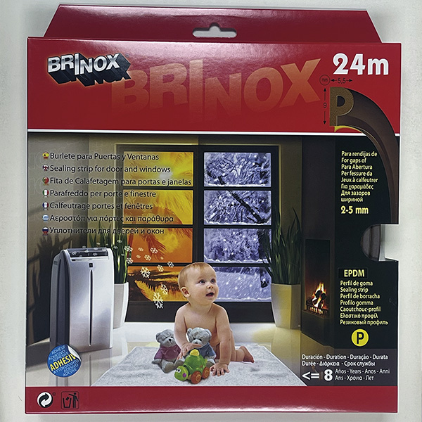 Mod. B8251-M Burlete puertas y ventanas Tipo P. Marrón. 24 m [Caja-display 1 rollo]