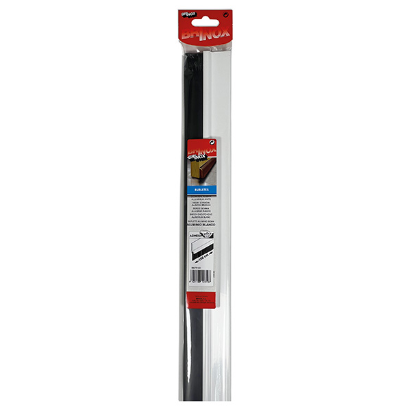 Mod. B8272-D Burlete aluminio goma 25 mm. Blanco. 100 cm [Blister 1 tira]