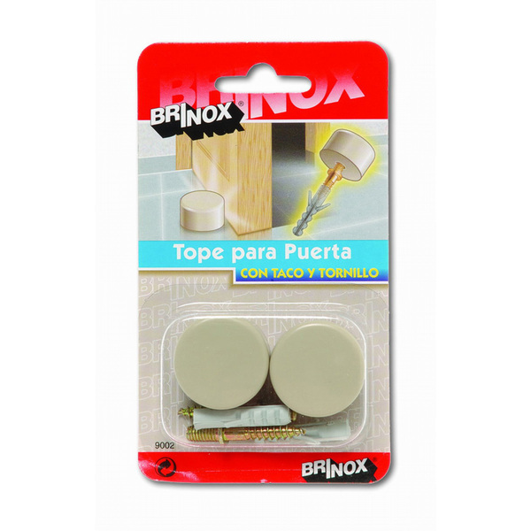 Mod. B9002-Q Tope puerta con tornillo invisible. Beige. Ø 30 x 19 mm [Blister 2 unidades]