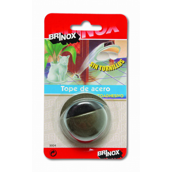 Mod. B9004-M Tope Acero para puertas adhesivo. Marrón. Ø 49 x 22 mm [Blister 1 unidad]
