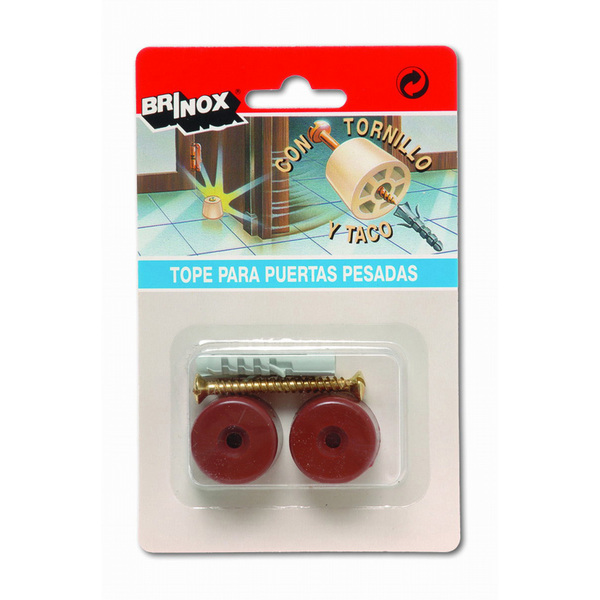 Mod. B9009-M Tope Bajo. Marrón. Ø 29 x 20 mm [Blister 2 unidades]