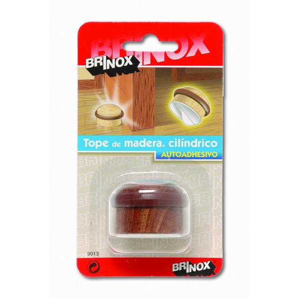 Mod. B9013-Y Tope Madera Cilíndrico adhesivo. Roble. Ø 35 x 29 mm [Blister 1 unidad]