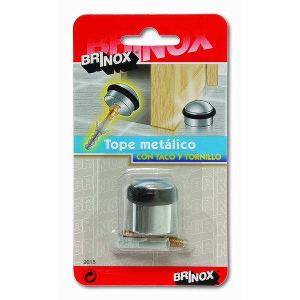 Mod. B9015-J Tope Metálico con Tornillo invisible. Cromado. Ø 22 x 26 mm [Blister 1 unidad]