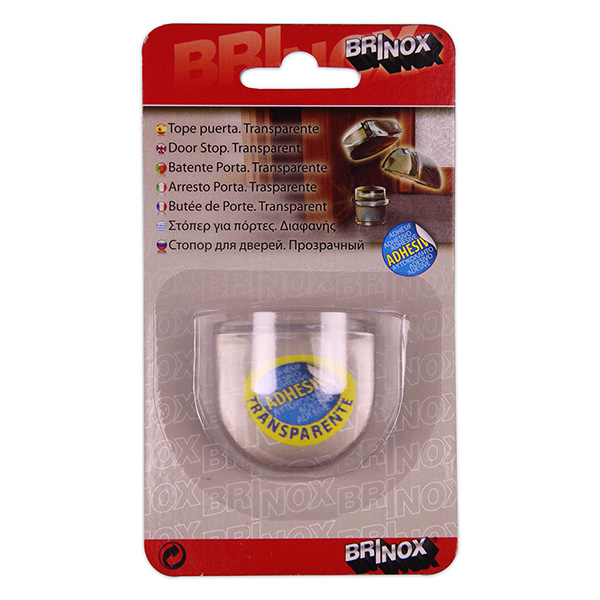 Mod. B9022-H Tope Metacrilato goma Transparente. Transparente. 42 x 39 x 23 mm (Ovalado) [Blister 1 unidad]