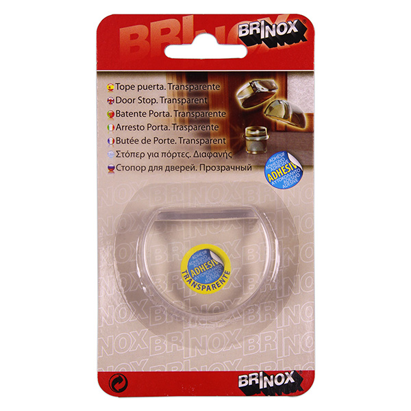 Mod. B9024-H Tope Metacrilato goma Transparente. Transparente. 46 x 38 x 19 mm (Plano) [Blister 1 unidad]