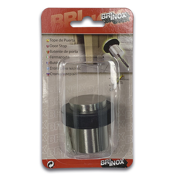 Mod. B9026-E Tope Cilindrico metálico Ø 44 x 40 mm. Acero satinado [Blister 1 unidad]