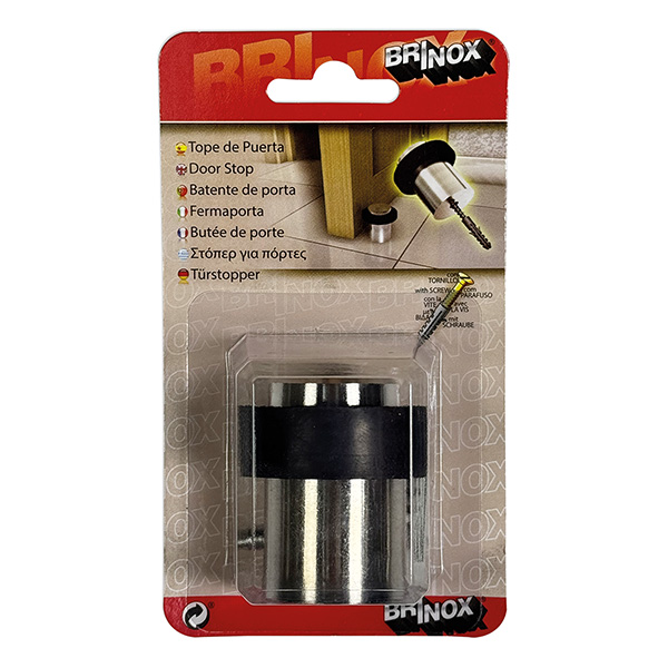 Mod. B9029-E Tope cilindrico Inox Ø 42x46mm. Acero satinado [Blister 1 unidad]