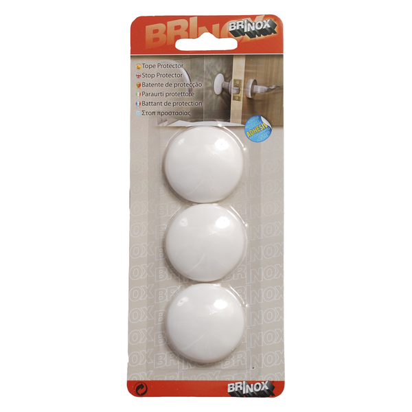 Mod. B9051-B Tope Protector puertas y paredes. Blanco. Ø 40 mm [Blister 3 unidades]