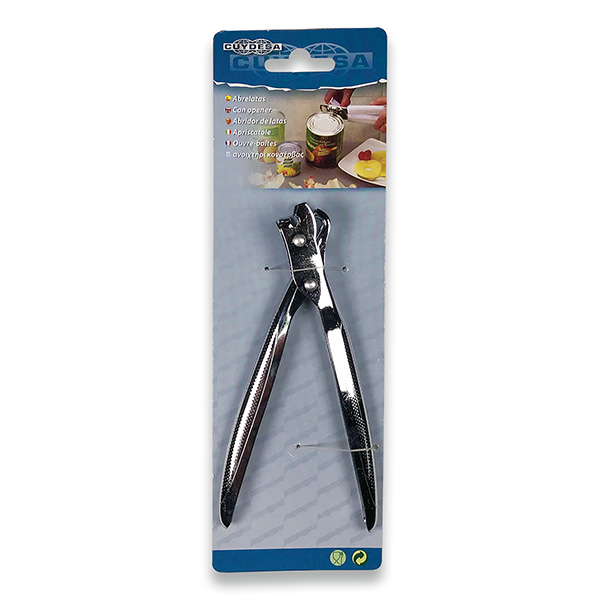 Mod. C42621 Abrelatas Tenaza. Niquelado. 15 cm [Blister 1 unidad]