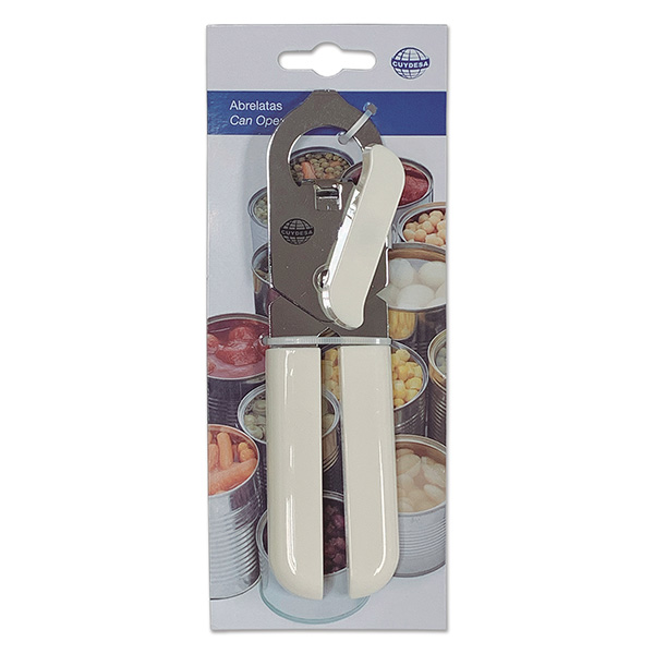 Mod. C42622 Abrelatas Cromado. Mangos plástico [Display 1 unidad]