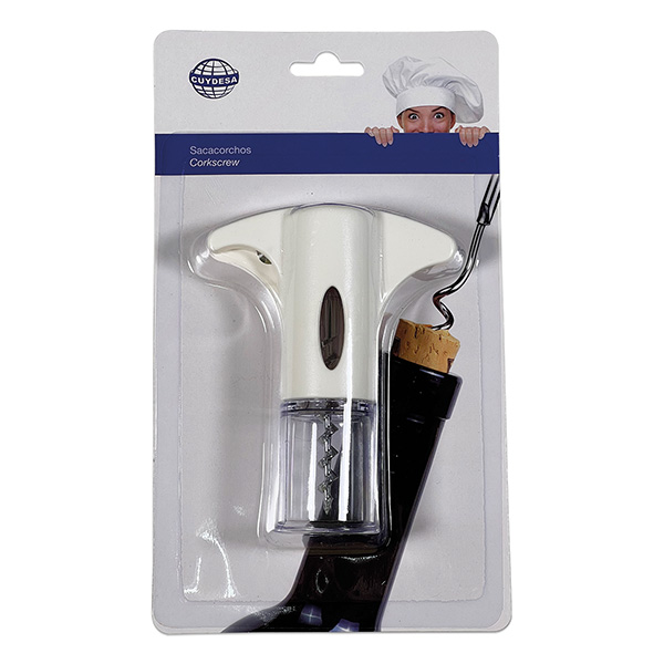 Mod. C50704 Sacacorchos. Transparente. 12,5 cm [Blister 1 unidad]