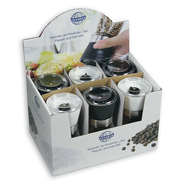 Mod. C51010 Molinillo pimienta y sal cristal. Mecanis.cerámico. 13 cm [Granel]