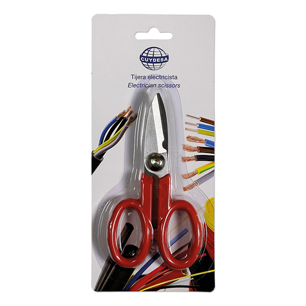 Mod. C51563 Tijera Electricista. Rojo. 5½” - 14 cm [Blister 1 unidad]