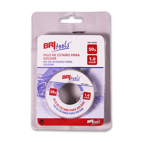 Mod. M41006E Estaño para soldadura. Cromado. Ø 1 mm [Blister 50 gr]