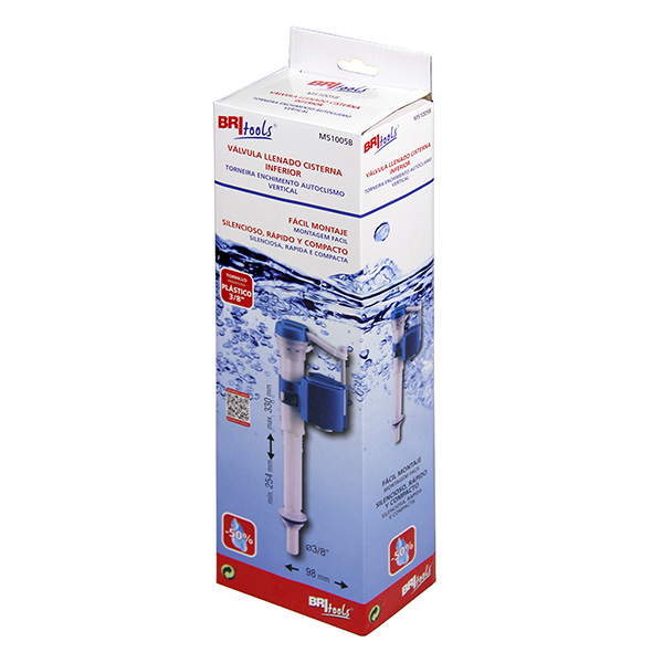 Mod. M51005B Valvula Llenado Cisterna WC. Blanco. 98 x 254 ~ 330 mm [Caja-display 1 unidad]