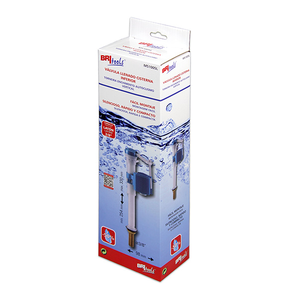 Mod. M51005L Valvula Llenado Cisterna WC. Blanco. 98 x 254 ~ 330 mm [Caja-display 1 unidad]