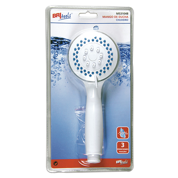 Mod. M53104B Mango Ducha. Blanco. Ø 87 mm [Blister 1 unidad]