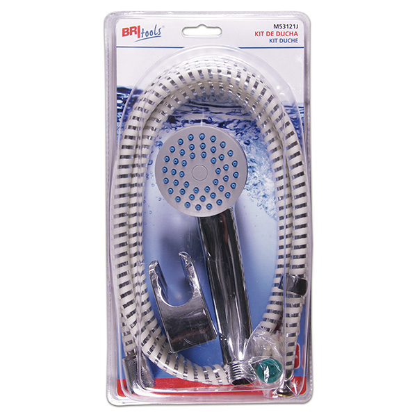 Mod. M53121J Kit Mango Ducha + Flexo + Soporte. Cromado. Ø 65 mm [Blister 1 unidad]