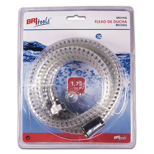 Mod. M53143J Flexo Ducha. Cromado-Transparente. 1,75 m [Blister 1 unidad]