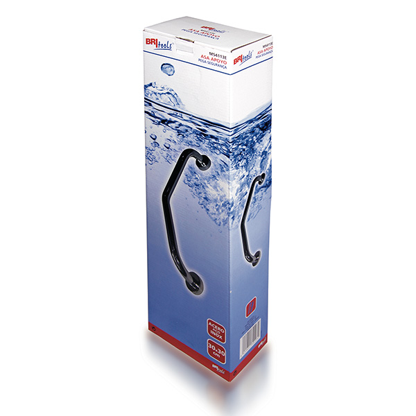 Mod. M54113E Asidero para Ducha. Acero Inoxidable. 30 + 30 cm. Ø25 mm [Blister 1 unidad]