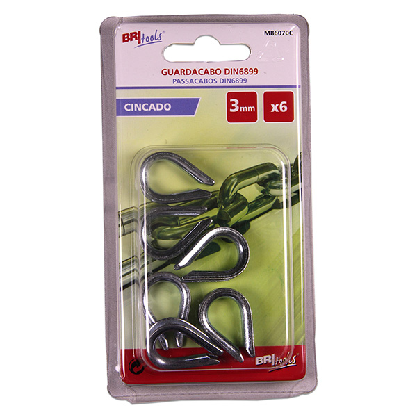 Mod. M86070C Guardacabo. Cincado. 3 mm [Blister 6 unidades]