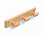 B3016-Y Perchero Madera pomo Oval. Roble. 380 x 55 mm. 3 pomos