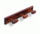 B3016-Z Perchero Madera pomo Oval. Sapeli. 380 x 55 mm. 3 pomos
