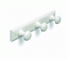 B3020-D Perchero Madera pomo Redondo. Lacado Blanco. 355 x 55 mm. 3 pomos