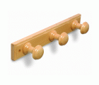 B3020-Y Perchero Madera pomo Redondo. Roble. 355 x 55 mm. 3 pomos