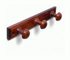 B3020-Z Perchero Madera pomo Redondo. Sapeli. 355 x 55 mm. 3 pomos