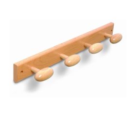 B3026-Y Perchero Madera pomo Oval. Roble. 485 x 55 mm. 4 pomos