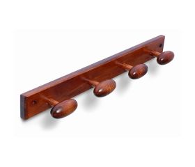 B3026-Z Perchero Madera pomo Oval. Sapeli. 485 x 55 mm. 4 pomos