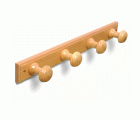 B3027-Y Perchero Madera pomo Redondo. Roble. 480 x 55 mm. 4 pomos