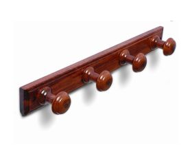 B3027-Z Perchero Madera pomo Redondo. Sapeli. 480 x 55 mm. 4 pomos