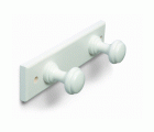 B3030-D Perchero madera Pino. Lacado Blanco. 220 x 55 mm. 2 pomos