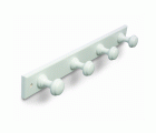 B3032-D Perchero madera Pino. Lacado Blanco. 480 x 55 mm. 4 pomos