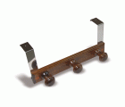 B3120-Z Perchero para Puerta pomo Redondo. Sapeli. 355 x 55 mm. 3 pomos