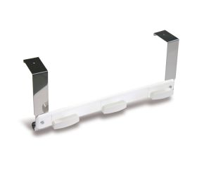 B3246-D Perchero para puerta Acero Inox. Lacado Blanco. 350 x 40 mm. 3 pomos