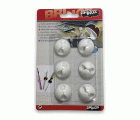 Mod. B4400-B Sujetacables redondo. Adhesivo. Blanco [Blister 6 unidades]