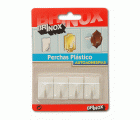Mod. B5008-B Mini Percha adhesiva. Blanco. 20 x 28 mm [Blister 4 unidades]