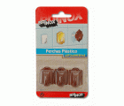 Mod. B5019-M Percha plástico. Cerámico marrón. 22 x 32 mm [Blister 3 unidades]