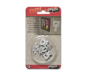 Mod. B5067-B Gancho cuelga cuadros. Blanco [Blister 8 unidades]