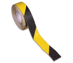 B6130-A Cinta Antideslizante adhesiva. Negro-Amarillo. 5 m. 25 mm
