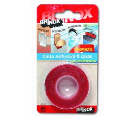 Mod. B6210-H Cinta adhesiva 2 caras alta resistencia. Transparente. 150 cm. 19 mm [Blister 1 rollo]