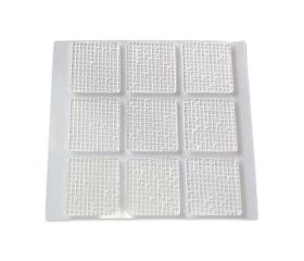 B6237-H Pastilla nano adhesiva con malla 2 caras. 20x20mm. TransparenteBlister 36 cuadrados