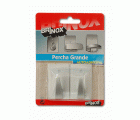 Mod. B7015-F Percha Colmillo. Cromado mate. 30 x 50 mm [Blister 2 unidades]