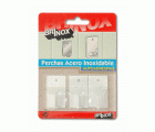 Mod. B7018-D Colgador Gancho largo. Lacado Blanco. 23 x 40 mm [Blister 3 unidades]