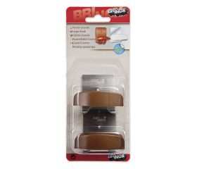 Mod. B7044-Z Percha Grande. Acero. Madera. 42 x 50 mm [Blister 2 unidades]